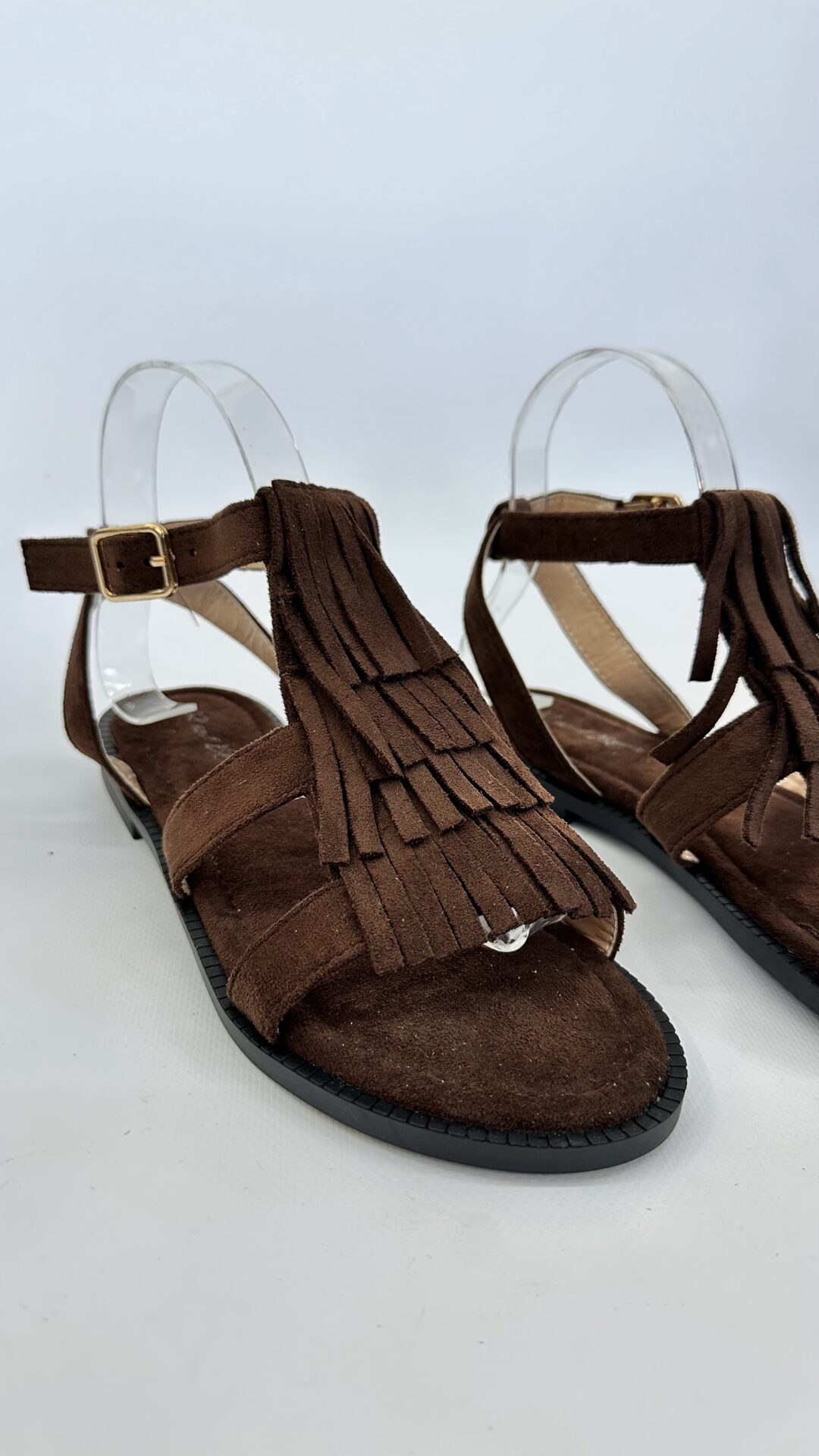 SANDALO CON FRANGE MARRONE (36/39)