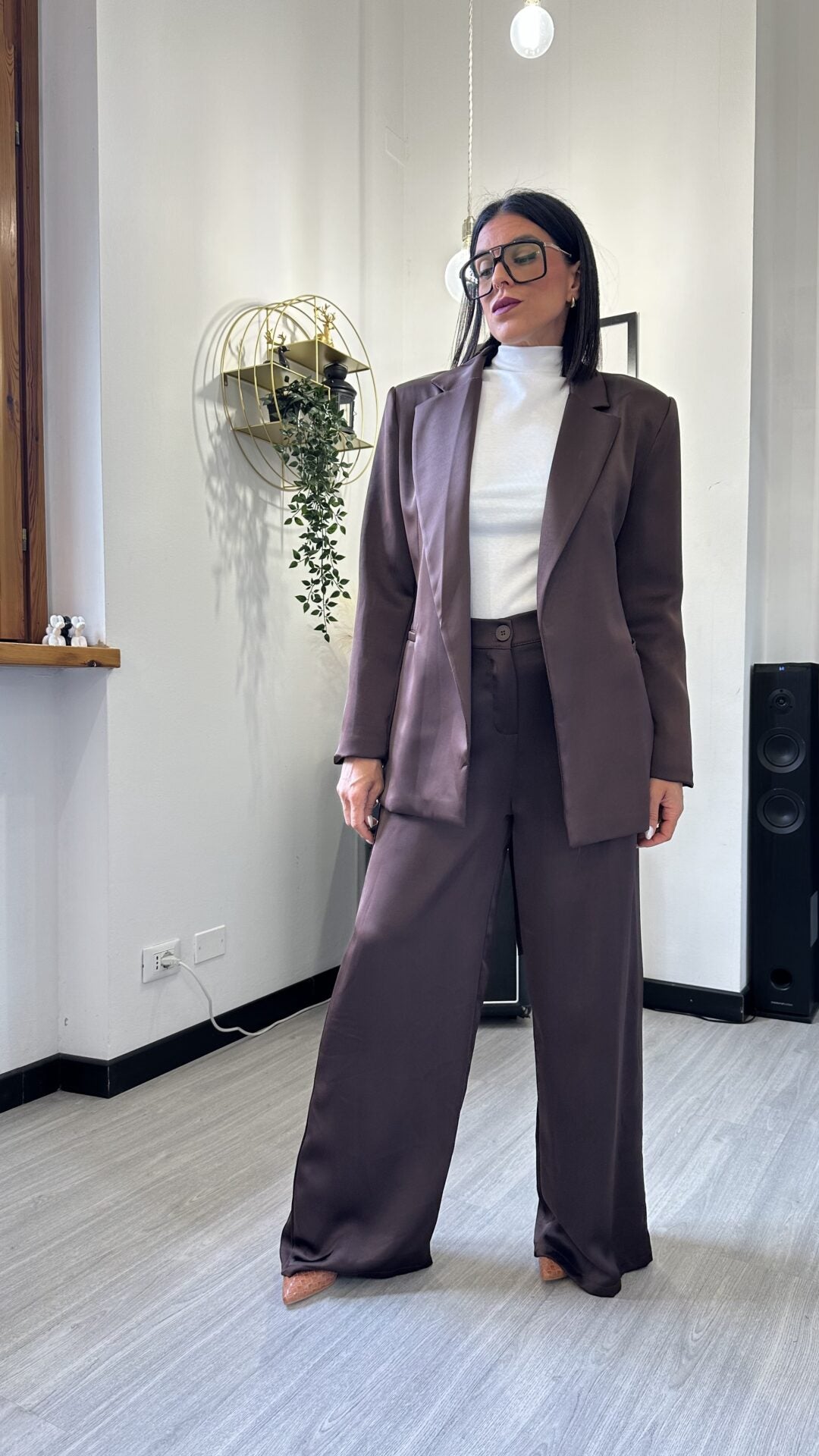 TAILLEUR SATIN MARRONE
