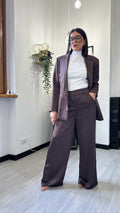 TAILLEUR SATIN MARRONE