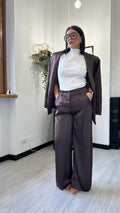 TAILLEUR SATIN MARRONE