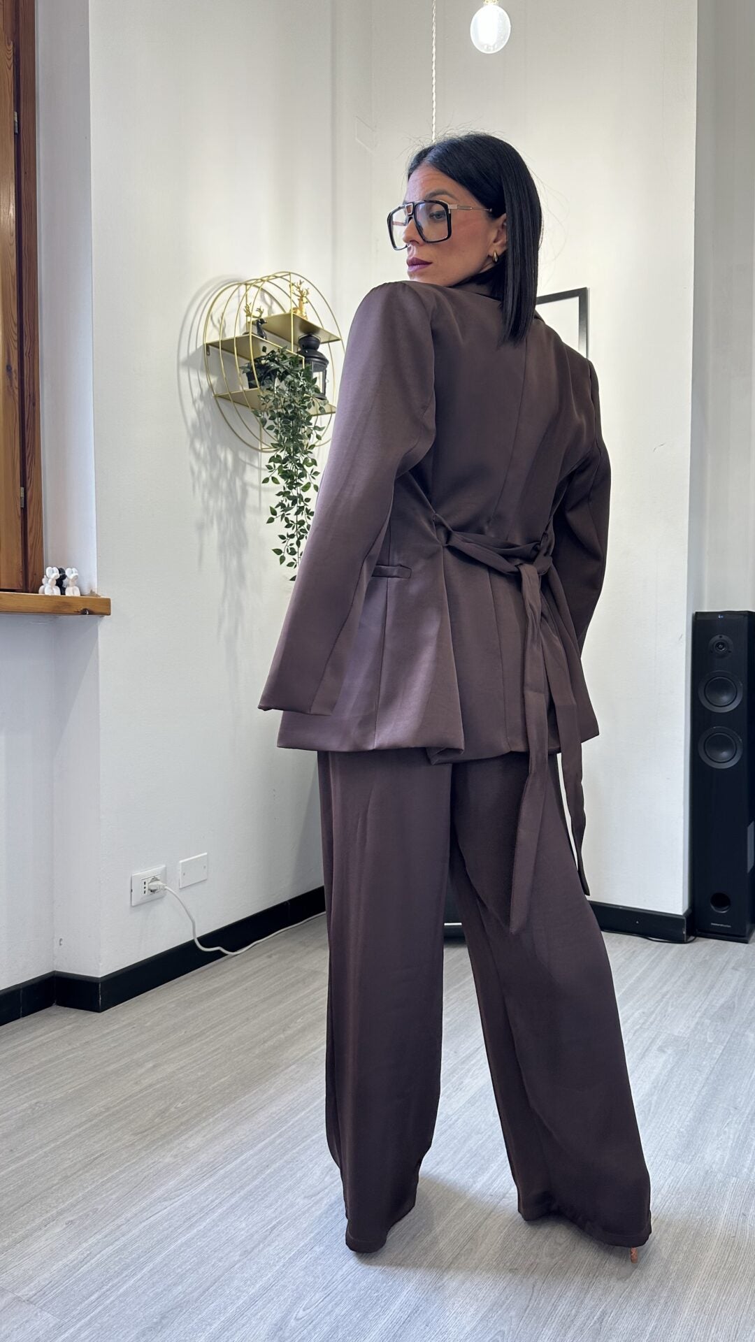 TAILLEUR SATIN MARRONE