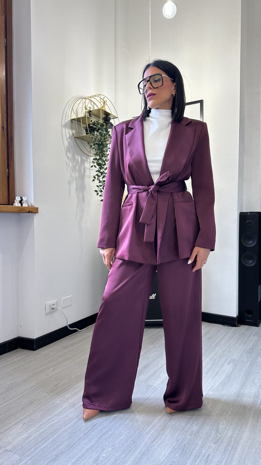 TAILLEUR SATIN BORDEAUX