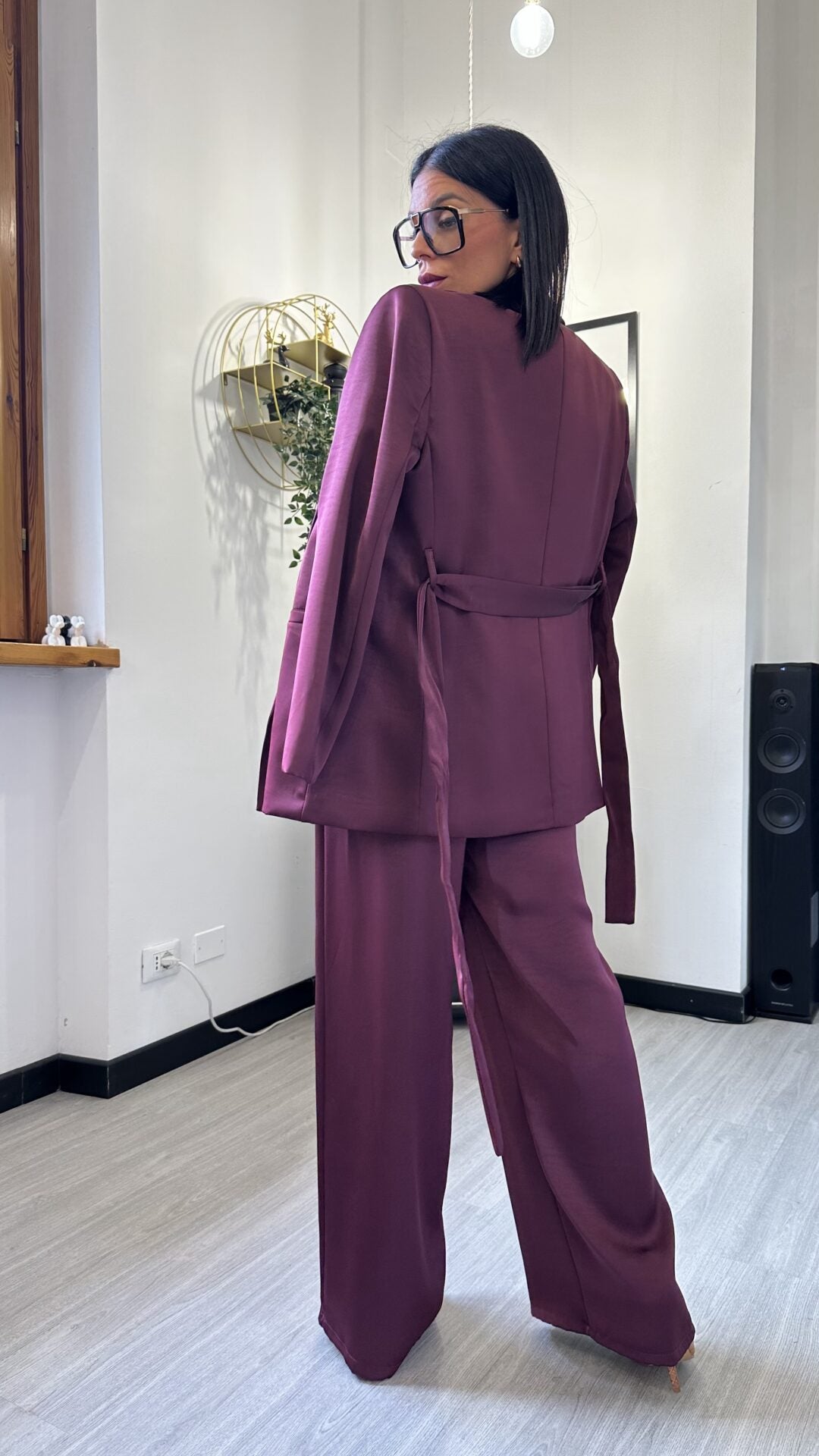 TAILLEUR SATIN BORDEAUX