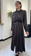 CAMICIONE SATINATO MARRONE