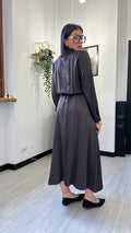CAMICIONE SATINATO MARRONE