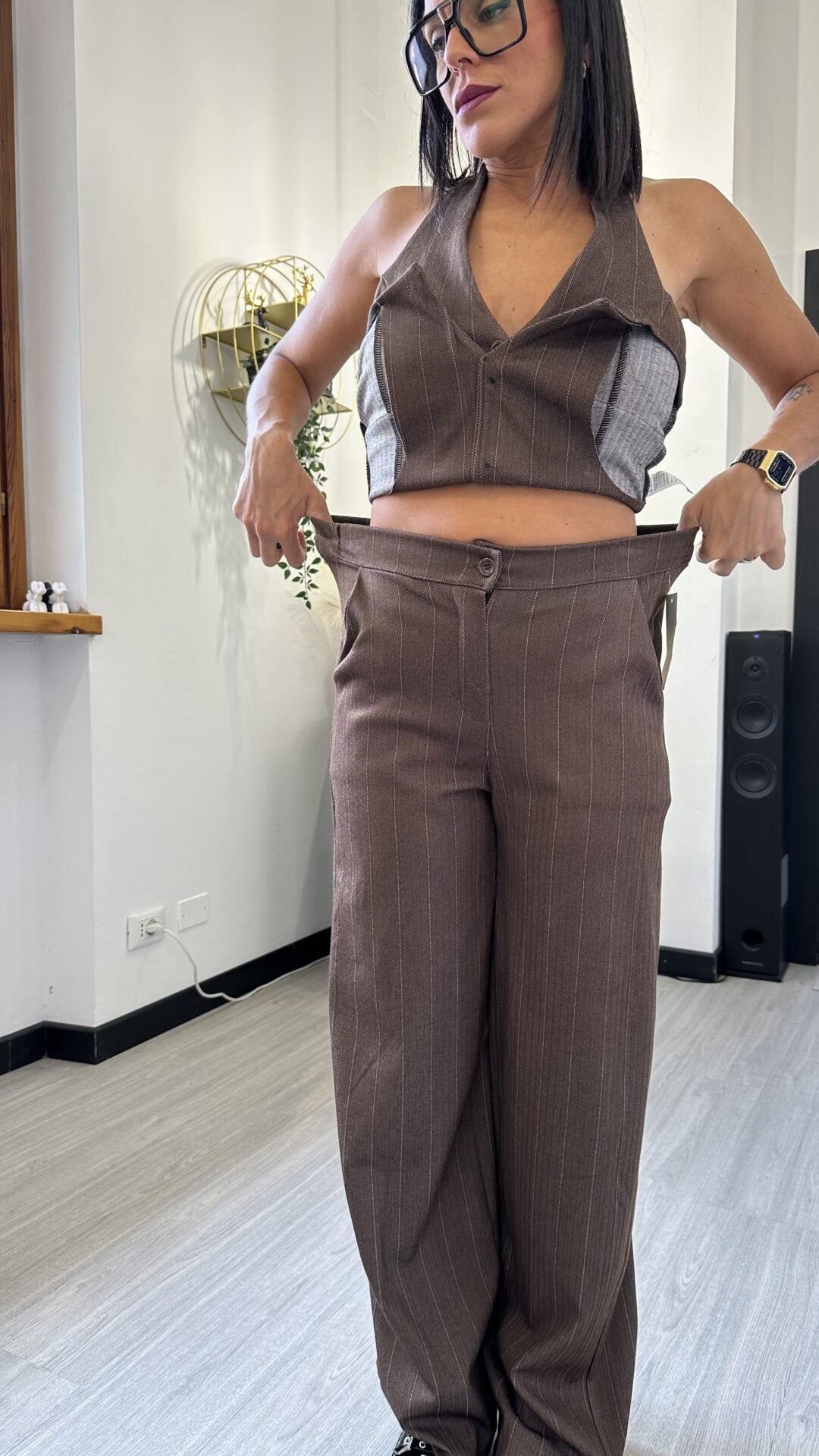 COORDINATO CON PANCIOTTO MARRONE