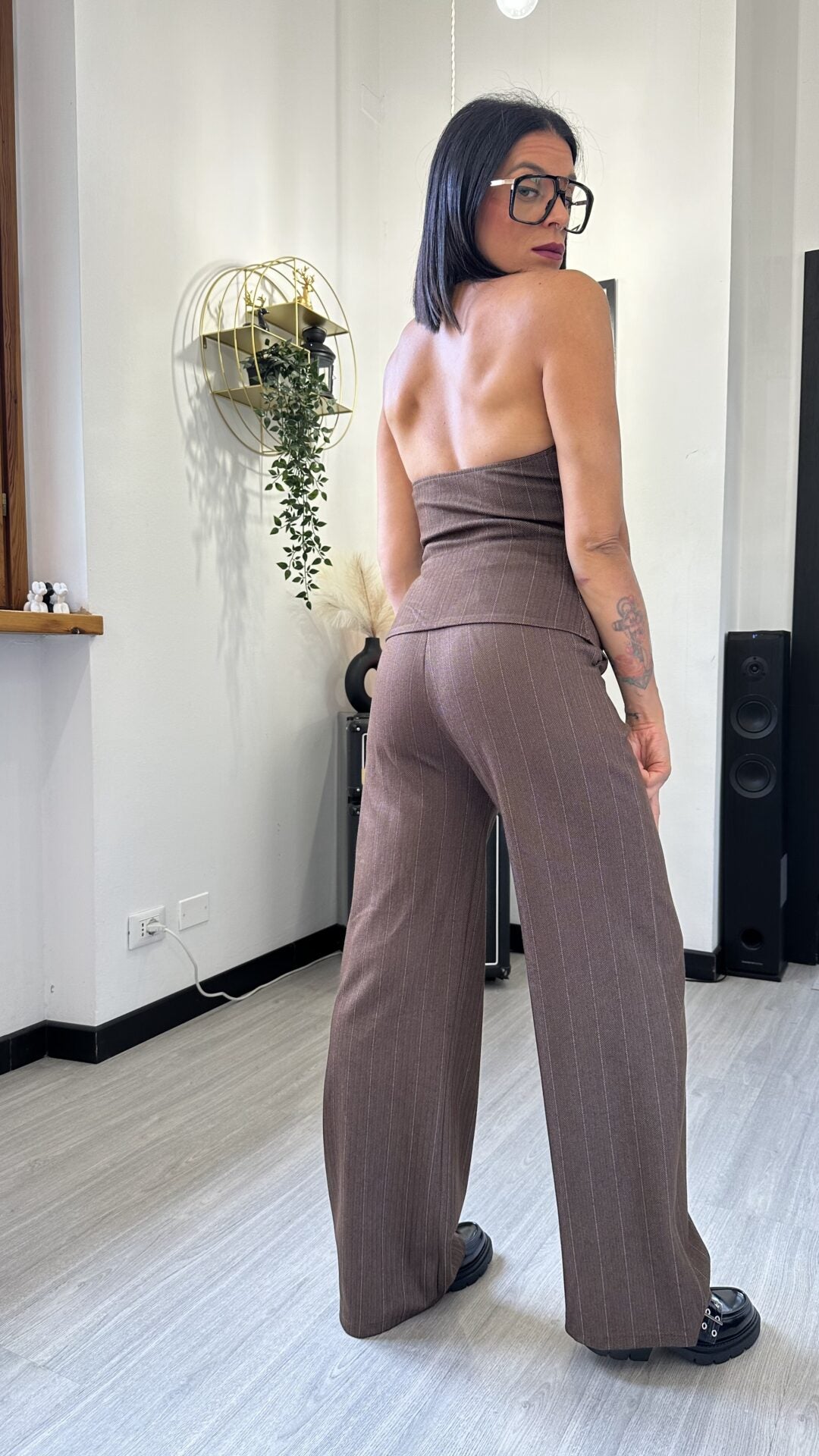 COORDINATO CON PANCIOTTO MARRONE
