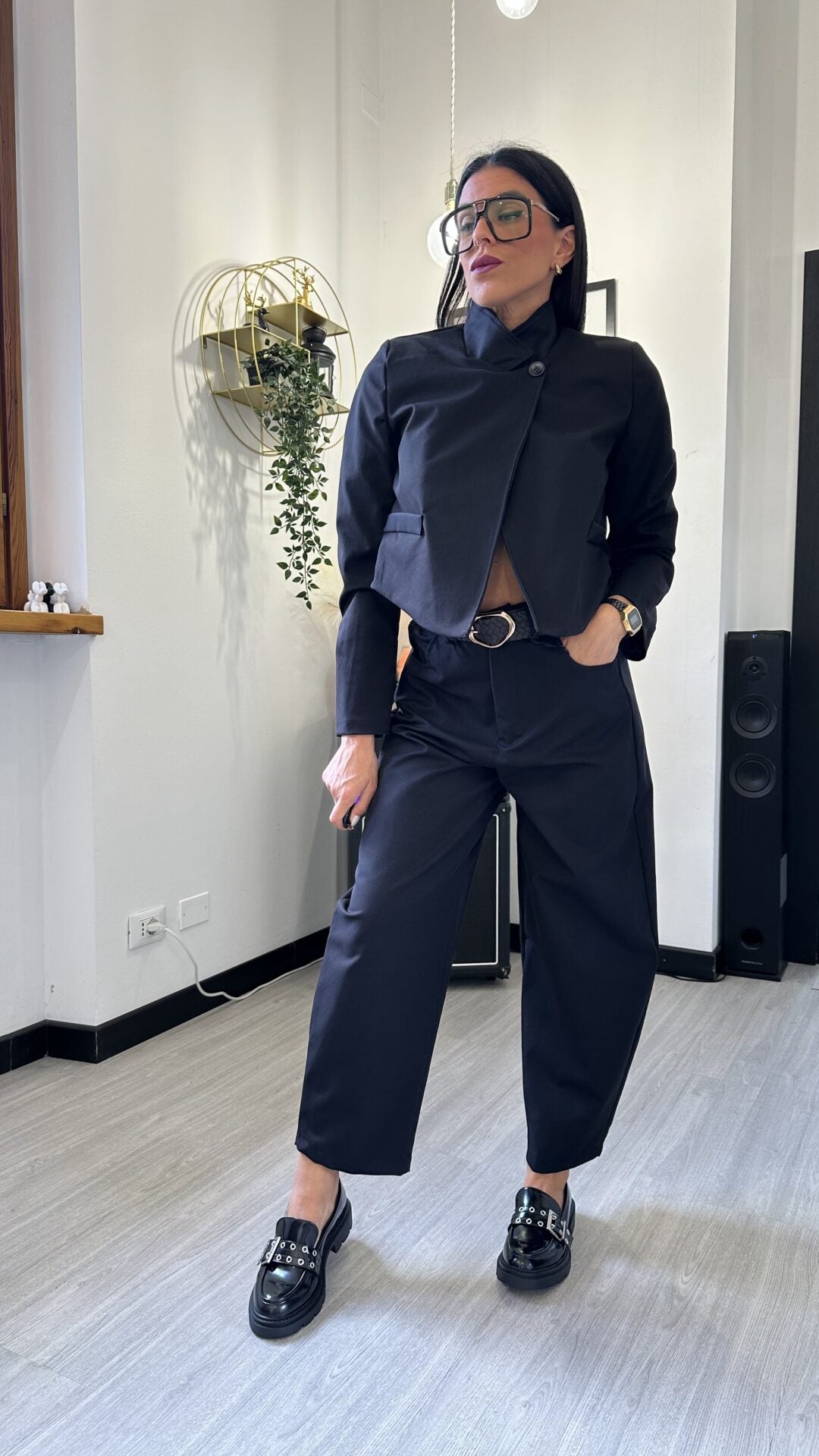 COORDINATO GIACCA E PANTALONE BALLOON NERO