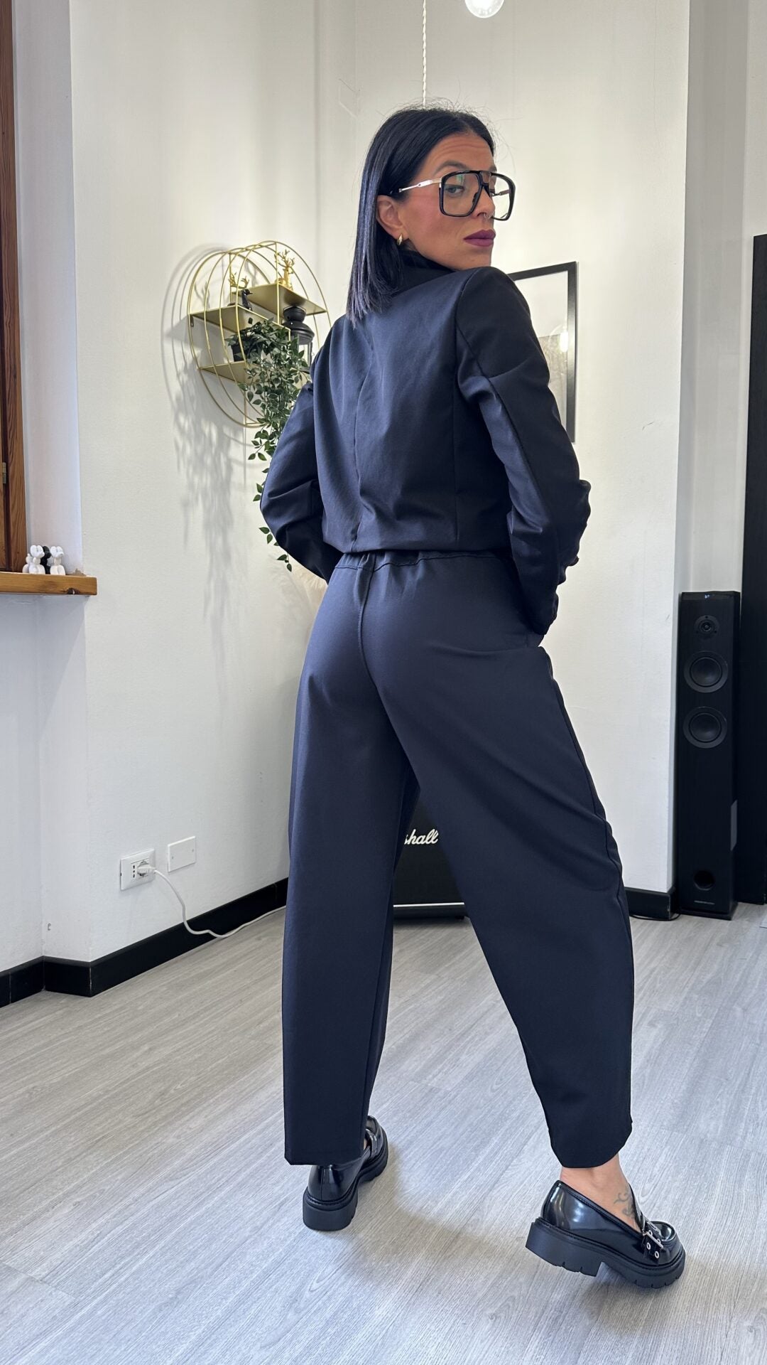 COORDINATO GIACCA E PANTALONE BALLOON NERO