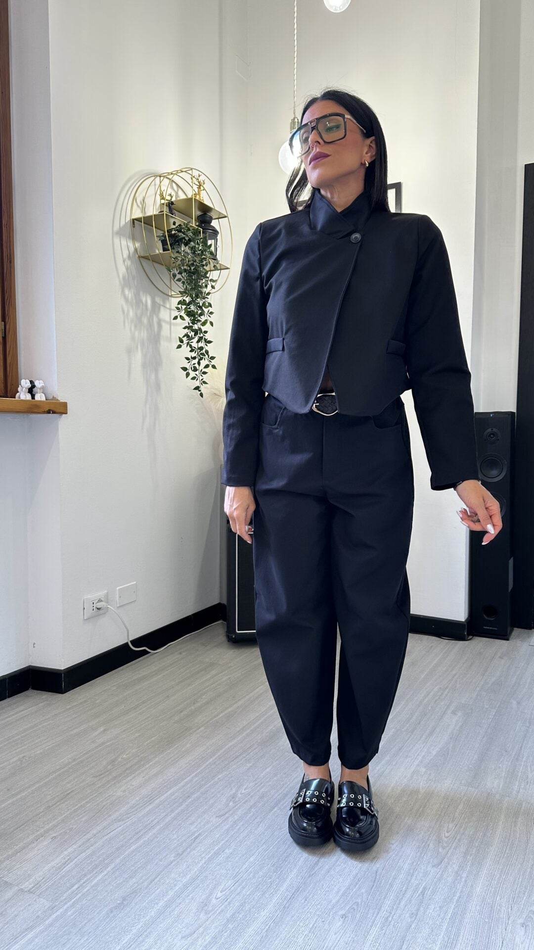COORDINATO GIACCA E PANTALONE BALLOON NERO