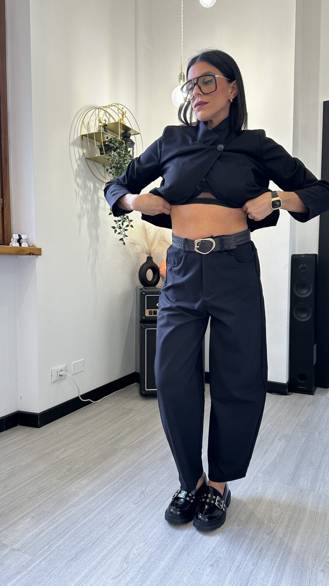 COORDINATO GIACCA E PANTALONE BALLOON NERO