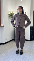 COORDINATO GIACCA E PANTALONE BALLOON MARRONE
