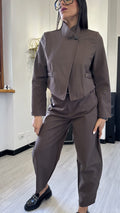 COORDINATO GIACCA E PANTALONE BALLOON MARRONE