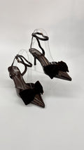 TACCHI LUCIDI CON FIOCCO BROWN