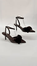 TACCHI LUCIDI CON FIOCCO BROWN