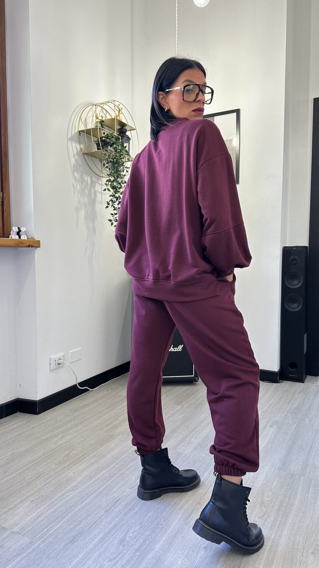 COORDINATO TUTA LIFE ISN’T PERFECT BORDEAUX