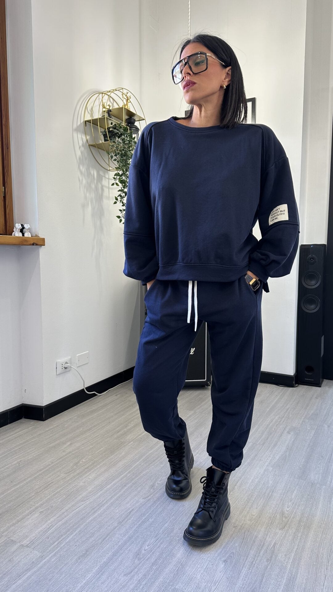 COORDINATO TUTA LIFE ISN’T PERFECT BLU