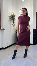 ABITO IN MAGLINA LUNGO SMANICATO BORDEAUX