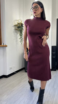 ABITO IN MAGLINA LUNGO SMANICATO BORDEAUX
