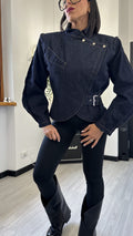 GIACCA IN JEANS BLU CON FIBBIA