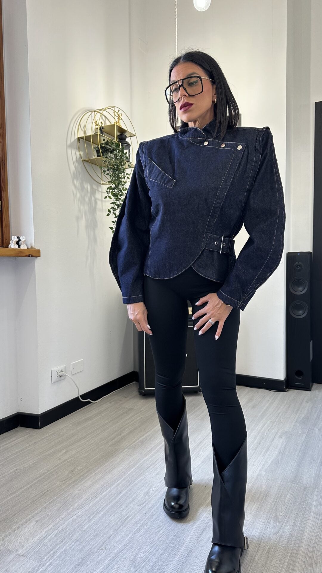 GIACCA IN JEANS BLU CON FIBBIA