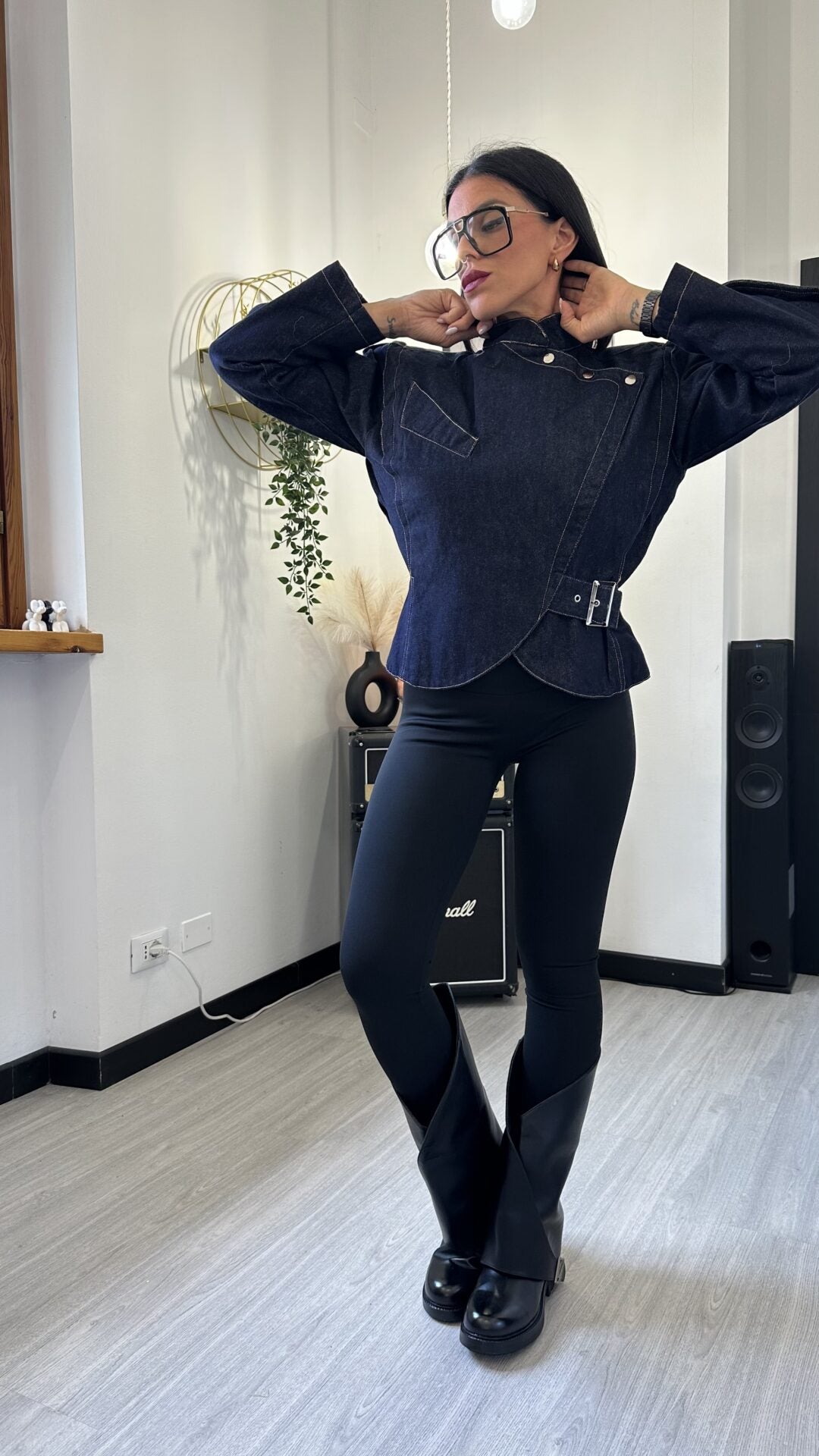 GIACCA IN JEANS BLU CON FIBBIA