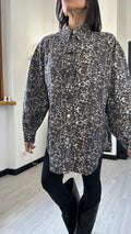 CAMICIONA DI JEANS LEOPARDATO CHIARO