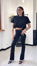 T-SHIRT A PALLONCINO NERA