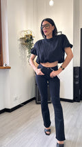 T-SHIRT A PALLONCINO NERA