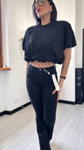 T-SHIRT A PALLONCINO NERA