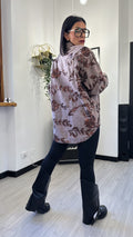 CAMICIONA DI JEANS SHINE FLOWER COFFE