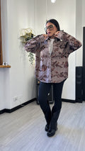 CAMICIONA DI JEANS SHINE FLOWER COFFE