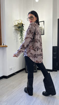 CAMICIONA DI JEANS SHINE FLOWER COFFE
