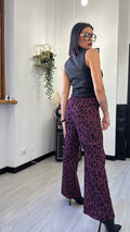 4040 JEANS A PALAZZO MACULATO BORDEAUX