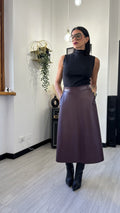 GONNA LUNGA IN ECOPELLE BORDEAUX