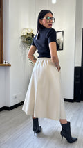 GONNA LUNGA IN ECOPELLE BEIGE