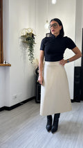 GONNA LUNGA IN ECOPELLE BEIGE