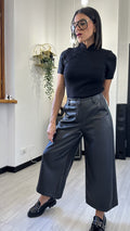 PANTALONE A PALAZZO IN ECOPELLE