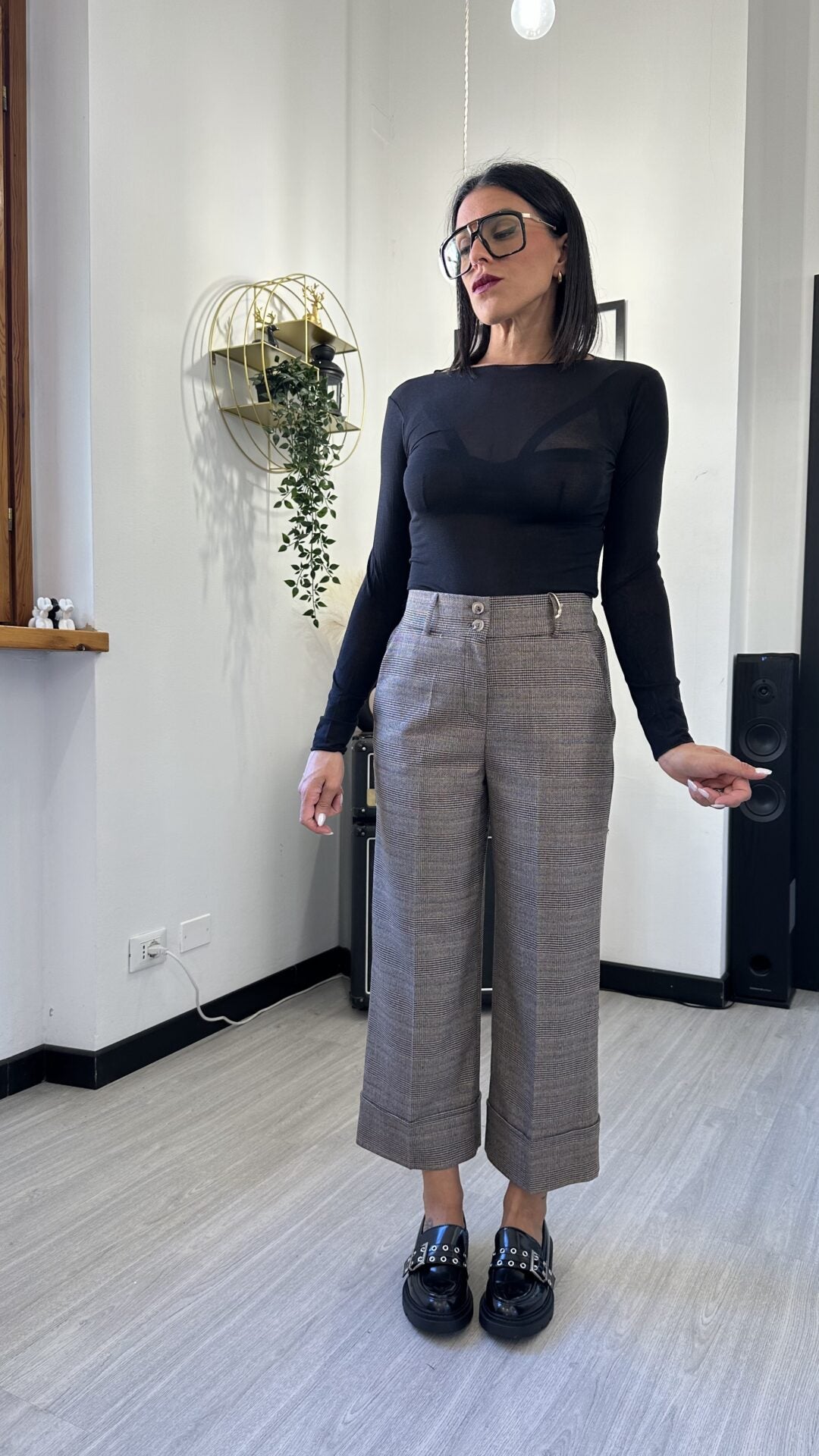 PANTALONE TARTAN A PALAZZO