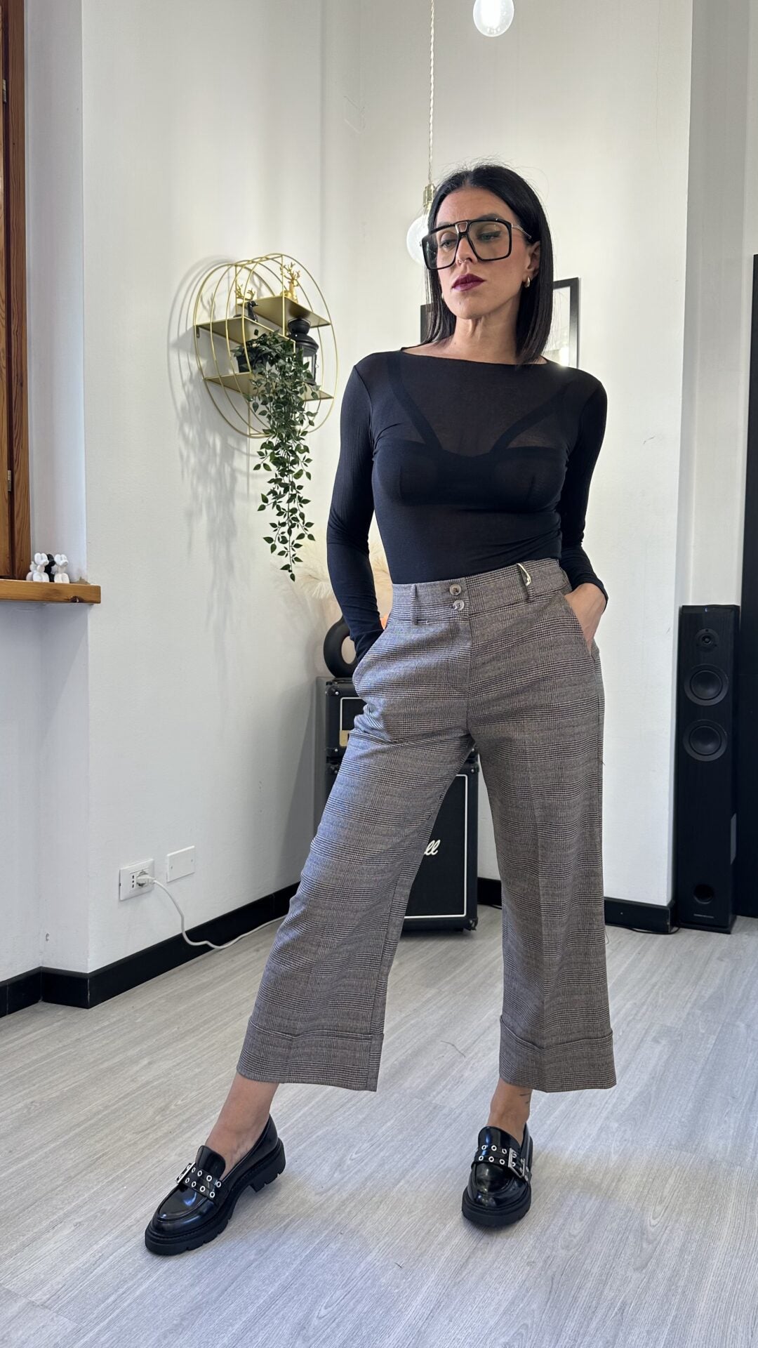 PANTALONE TARTAN A PALAZZO