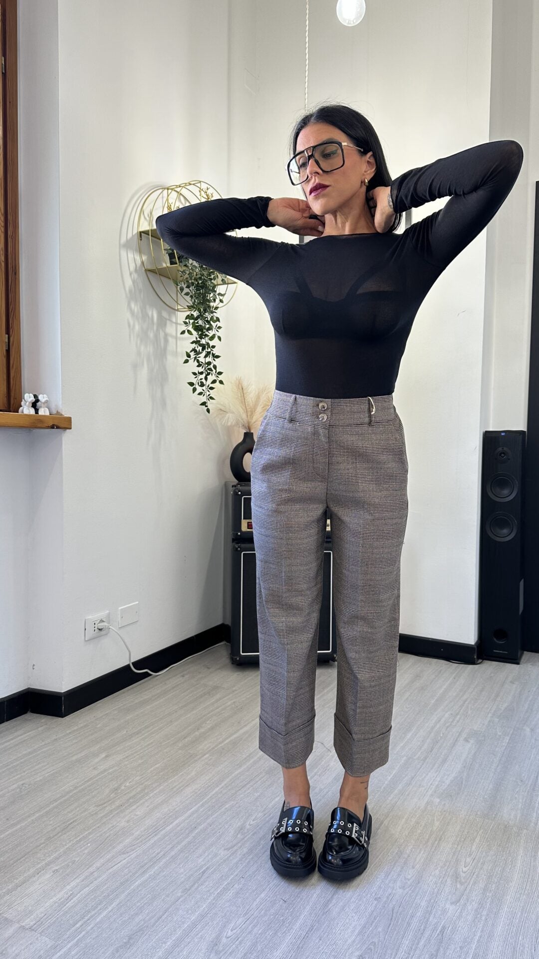 PANTALONE TARTAN A PALAZZO