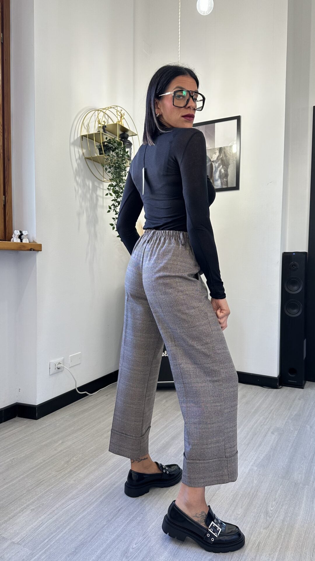 PANTALONE TARTAN A PALAZZO