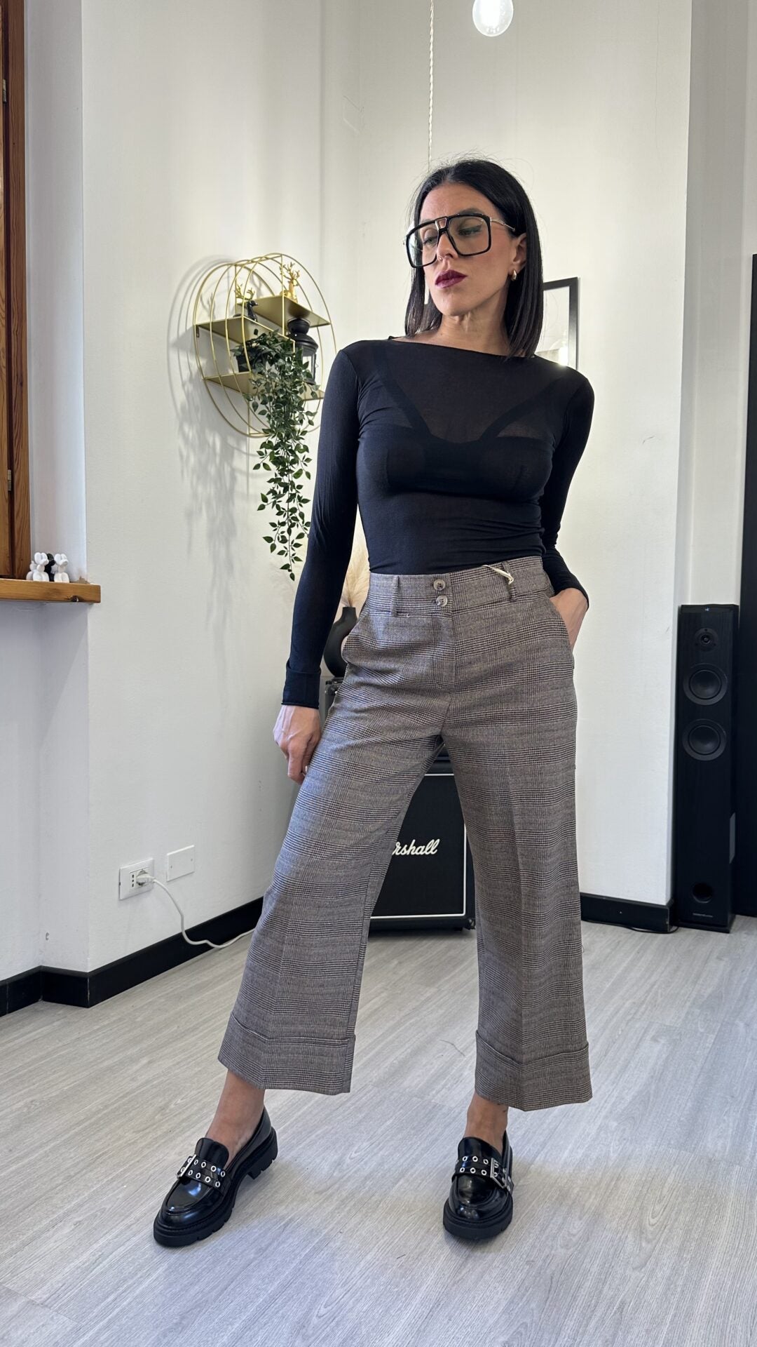 PANTALONE TARTAN A PALAZZO