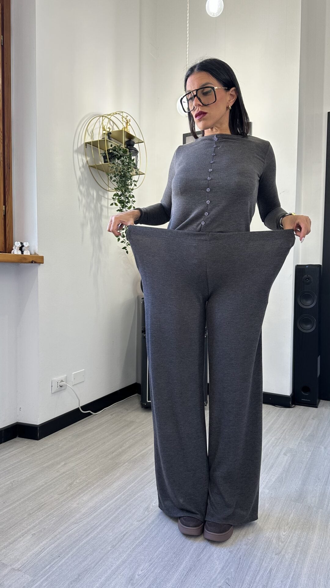 PANTALONE MORBIDO GRIGIO