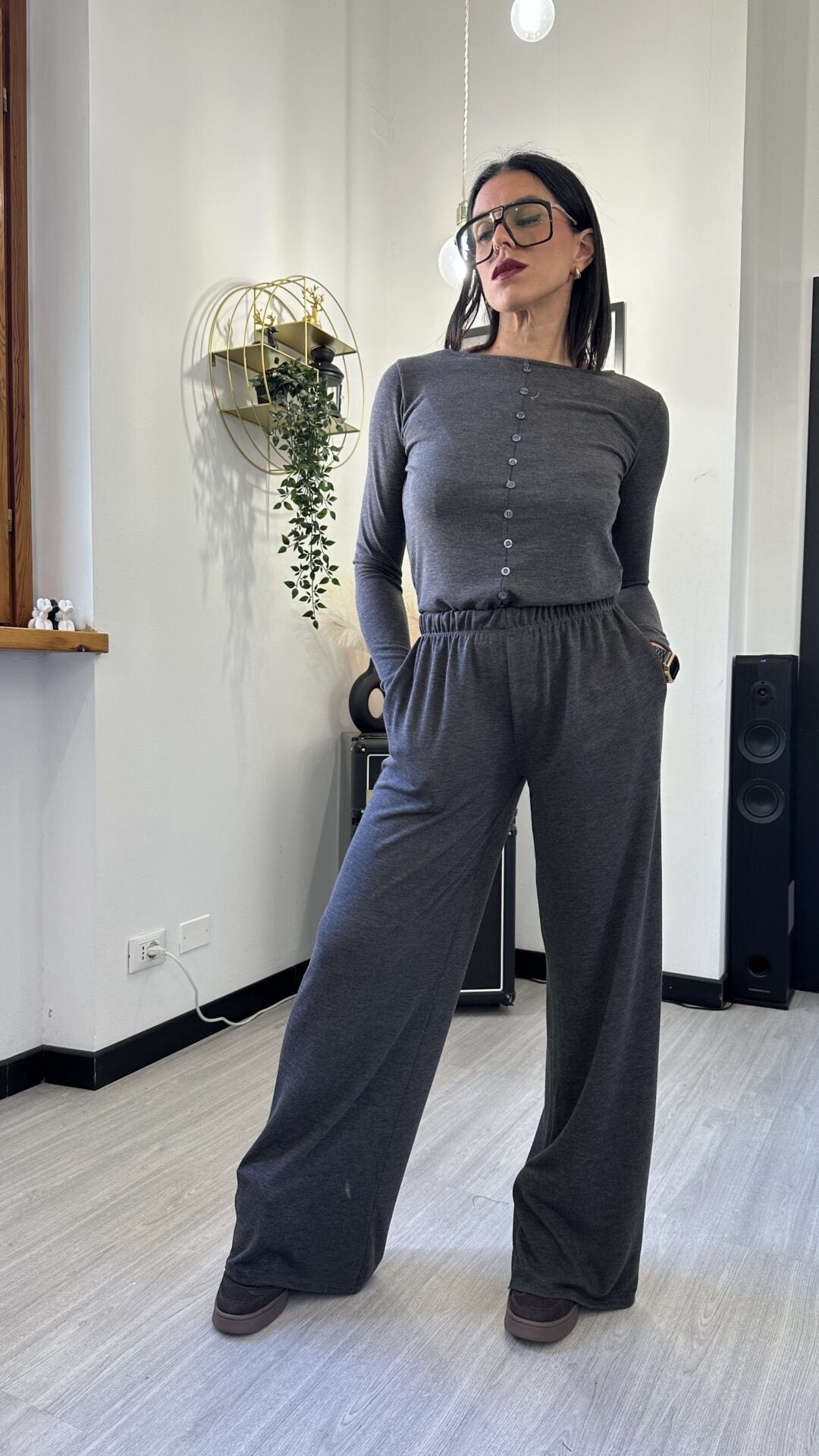 PANTALONE MORBIDO GRIGIO