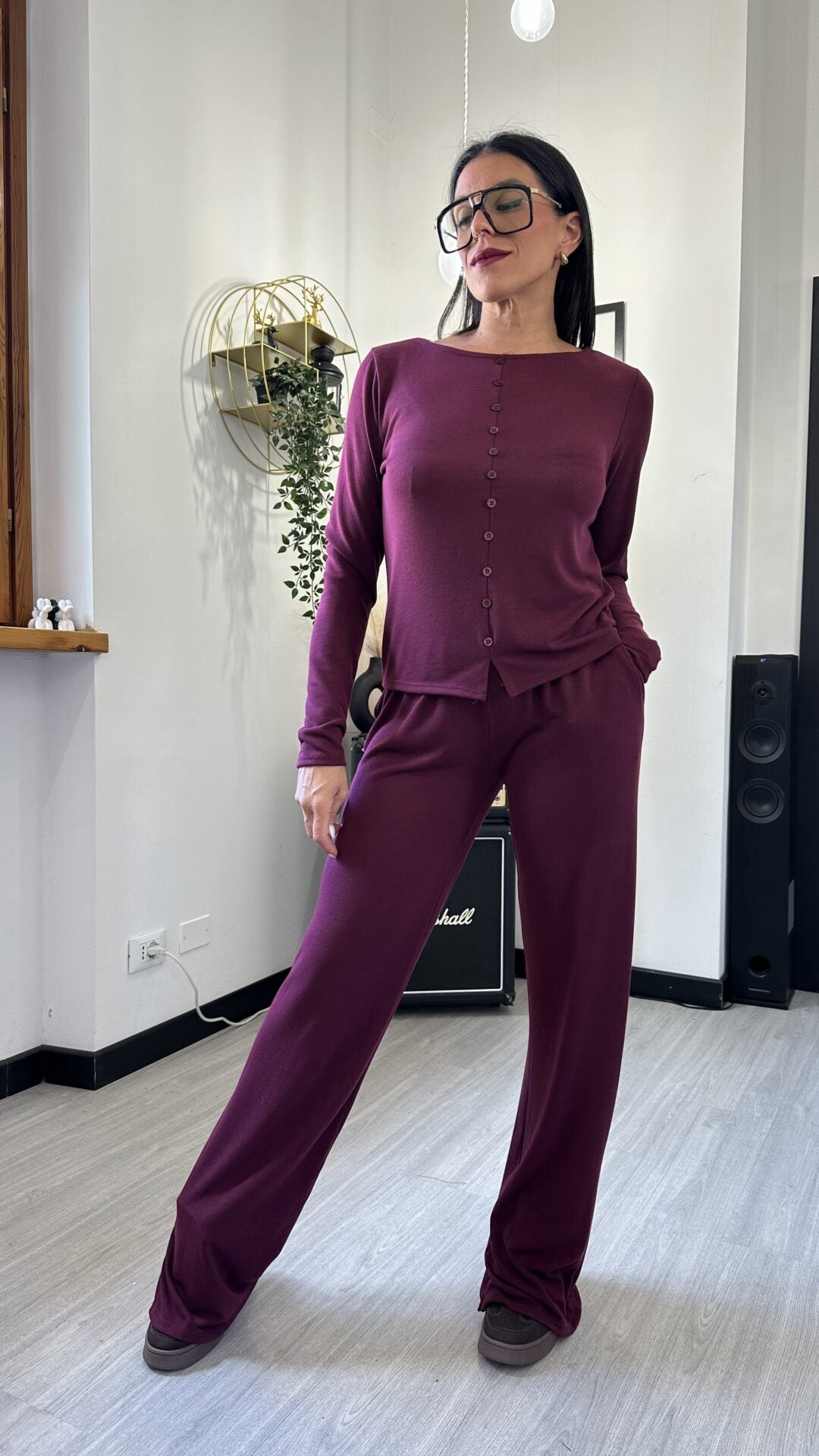 PANTALONE MORBIDO BORDEAUX