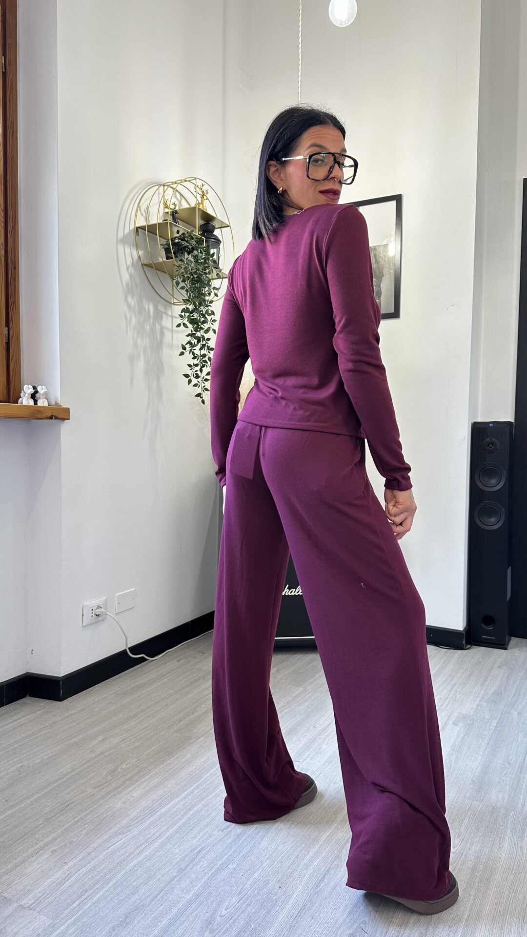 PANTALONE MORBIDO BORDEAUX