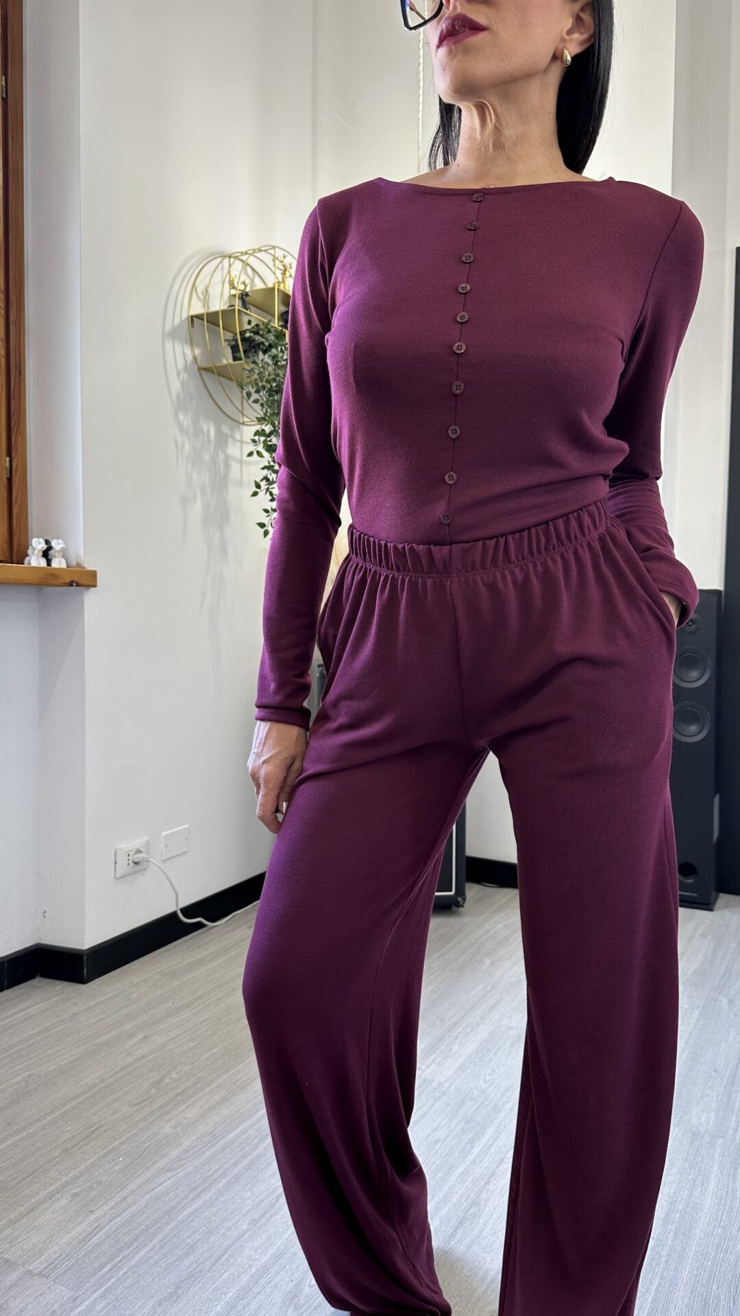 PANTALONE MORBIDO BORDEAUX