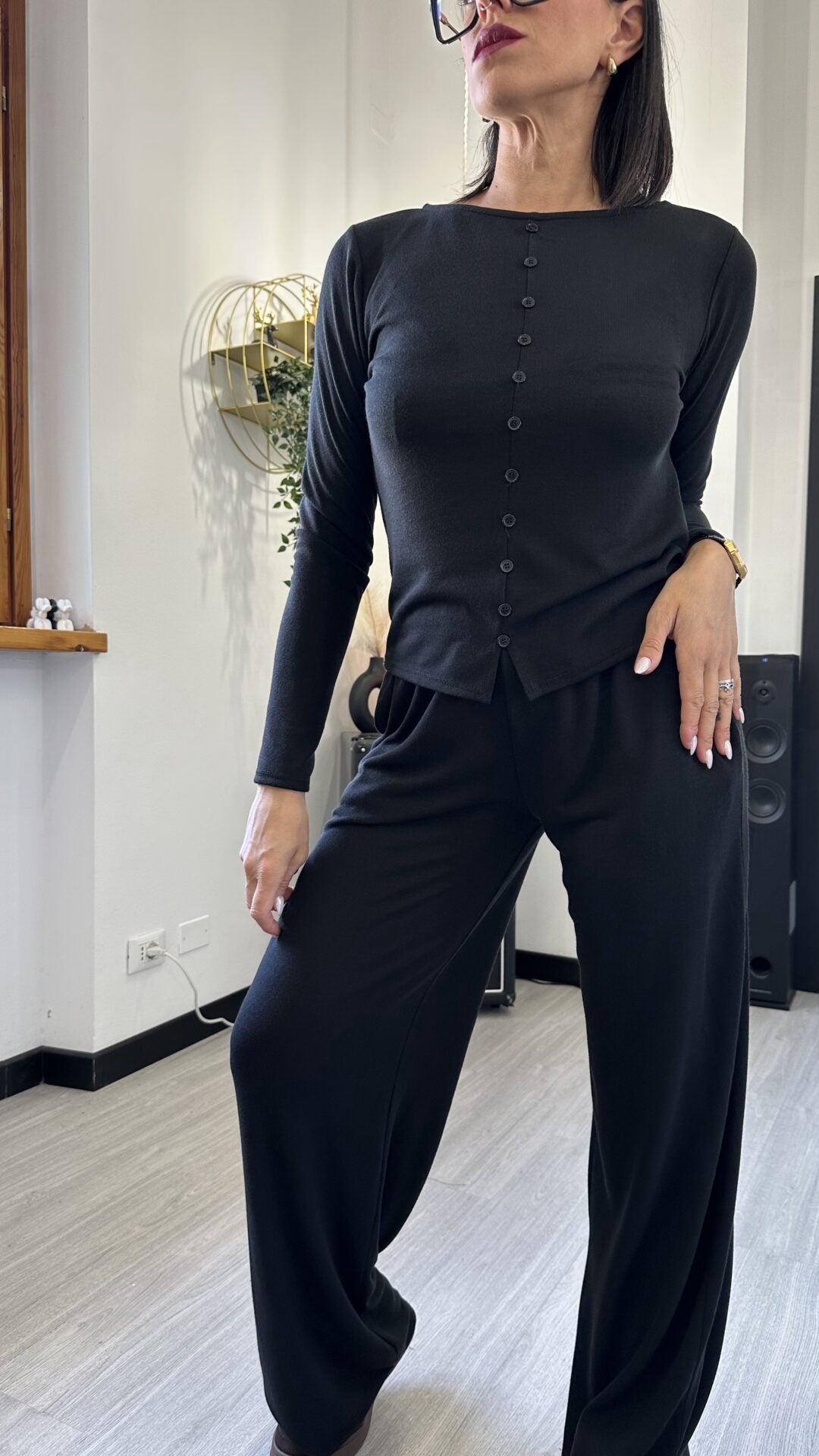 PANTALONE MORBIDO NERO