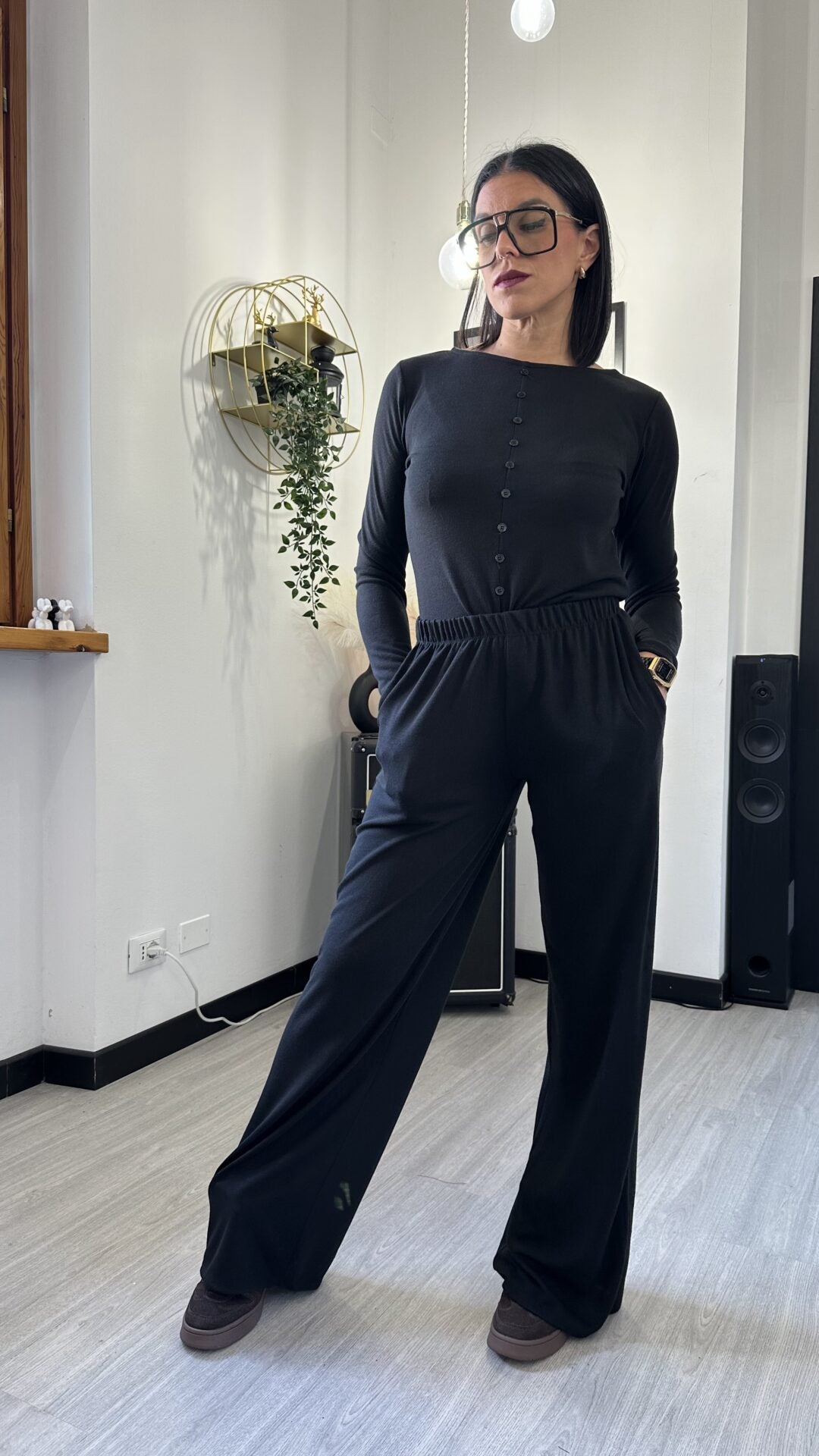 PANTALONE MORBIDO NERO